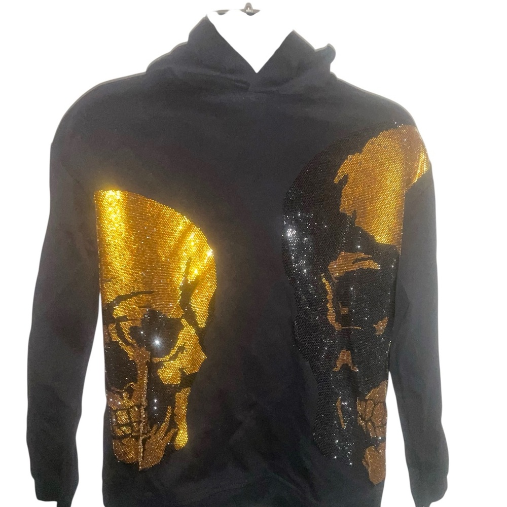 Black and Gold Skull Hoodie